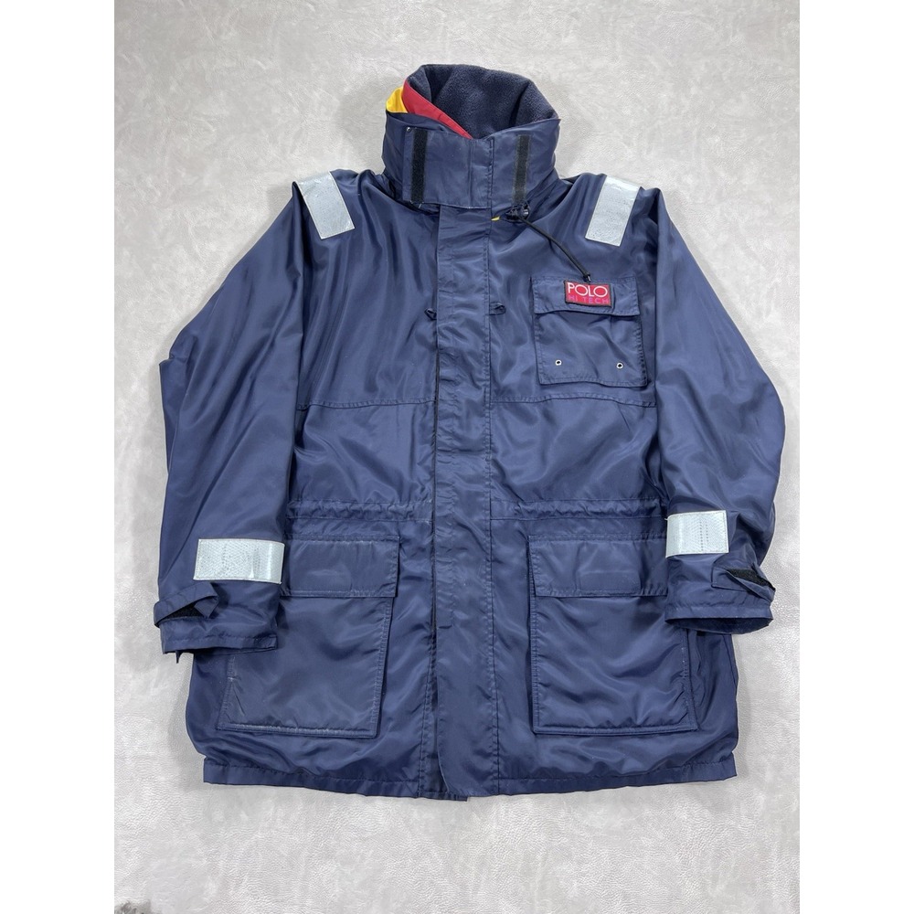 Vintage Polo Ralph Lauren Hi Tech Fireman Reflective Jacket Size Large 90s